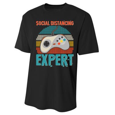 Retro Social Distancing Expert Video Gamer Performance Sprint T-Shirt