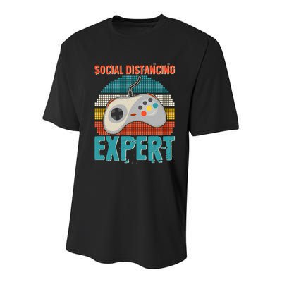 Retro Social Distancing Expert Video Gamer Youth Performance Sprint T-Shirt