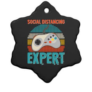 Retro Social Distancing Expert Video Gamer Ceramic Star Ornament