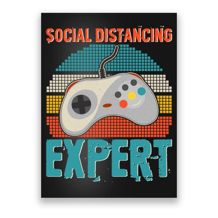 Retro Social Distancing Expert Video Gamer Poster