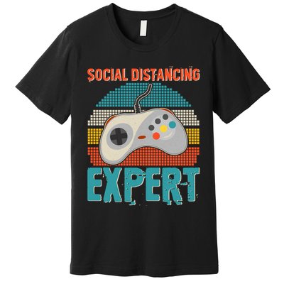 Retro Social Distancing Expert Video Gamer Premium T-Shirt