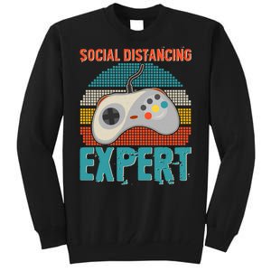 Retro Social Distancing Expert Video Gamer Tall Sweatshirt