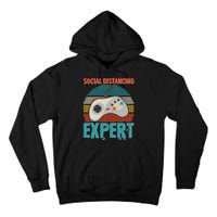 Retro Social Distancing Expert Video Gamer Tall Hoodie