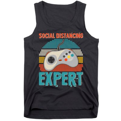 Retro Social Distancing Expert Video Gamer Tank Top