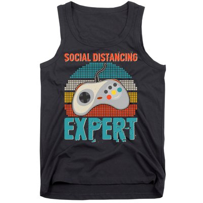 Retro Social Distancing Expert Video Gamer Tank Top