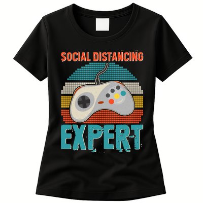 Retro Social Distancing Expert Video Gamer Womens T-Shirt