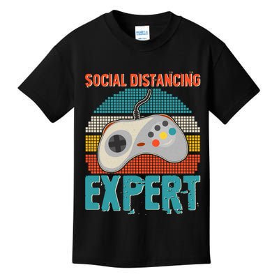 Retro Social Distancing Expert Video Gamer Kids T-Shirt