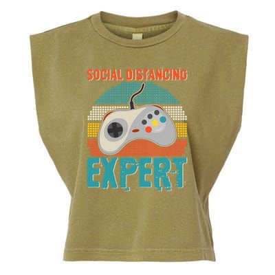 Retro Social Distancing Expert Video Gamer Garment-Dyed Women's Muscle Tee