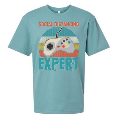 Retro Social Distancing Expert Video Gamer Sueded Cloud Jersey T-Shirt