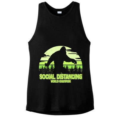 Retro Social Distancing World Champion Sasquatch Ladies PosiCharge Tri-Blend Wicking Tank
