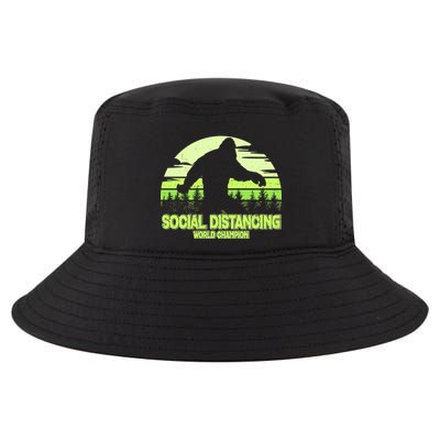 Retro Social Distancing World Champion Sasquatch Cool Comfort Performance Bucket Hat