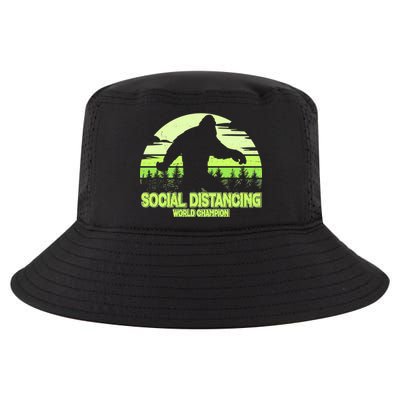 Retro Social Distancing World Champion Sasquatch Cool Comfort Performance Bucket Hat