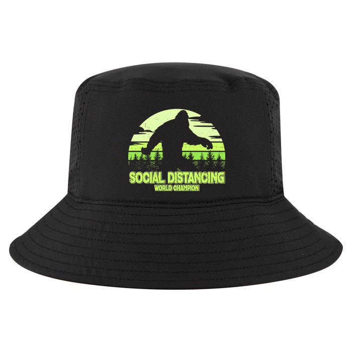 Retro Social Distancing World Champion Sasquatch Cool Comfort Performance Bucket Hat