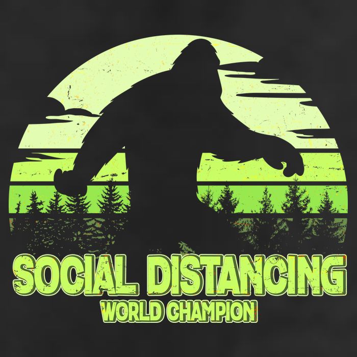 Retro Social Distancing World Champion Sasquatch Cool Comfort Performance Bucket Hat