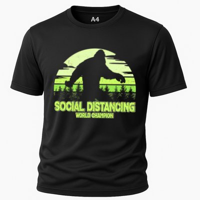 Retro Social Distancing World Champion Sasquatch Performance Shirt