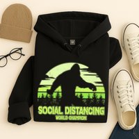 Retro Social Distancing World Champion Sasquatch Hoodie
