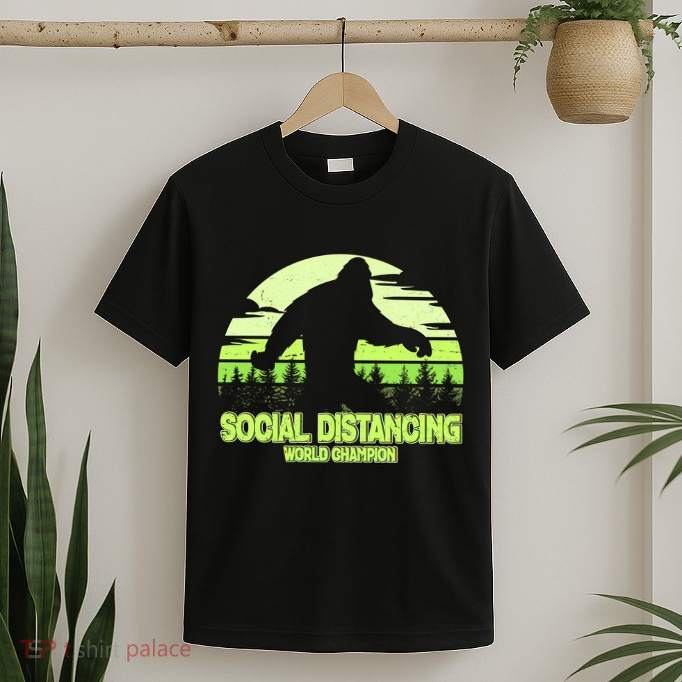 Retro Social Distancing World Champion Sasquatch T-Shirt