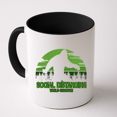 Retro Social Distancing World Champion Sasquatch Coffee Mug