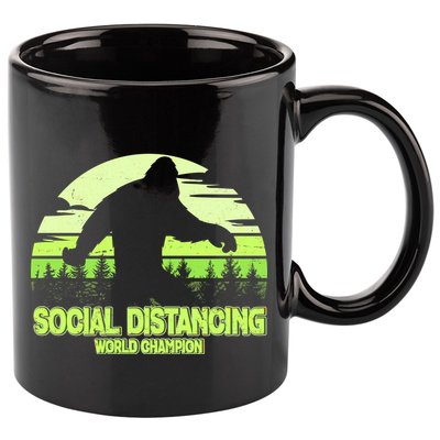 Retro Social Distancing World Champion Sasquatch 11oz C Handle Ceramic Mug