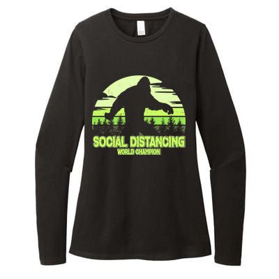 Retro Social Distancing World Champion Sasquatch Womens CVC Long Sleeve Shirt