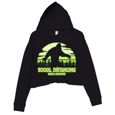 Retro Social Distancing World Champion Sasquatch Crop Fleece Hoodie