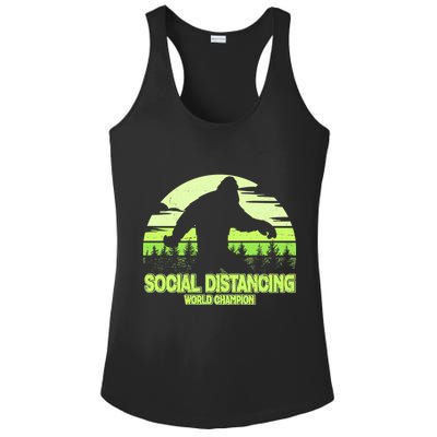Retro Social Distancing World Champion Sasquatch Ladies PosiCharge Competitor Racerback Tank