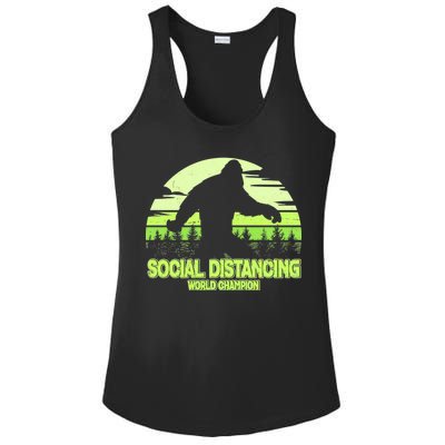 Retro Social Distancing World Champion Sasquatch Ladies PosiCharge Competitor Racerback Tank