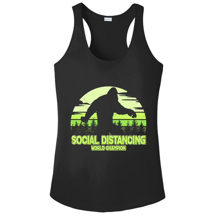 Retro Social Distancing World Champion Sasquatch Ladies PosiCharge Competitor Racerback Tank