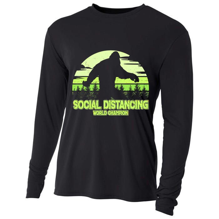 Retro Social Distancing World Champion Sasquatch Cooling Performance Long Sleeve Crew