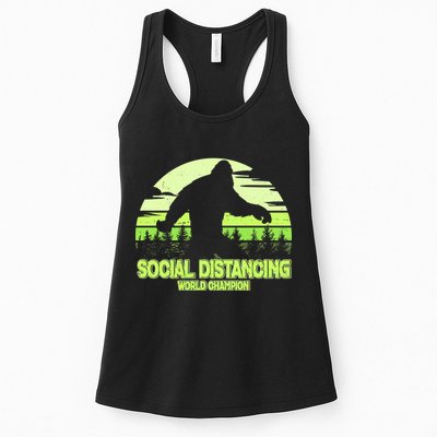 Retro Social Distancing World Champion Sasquatch Womens Tank Top