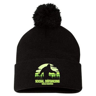 Retro Social Distancing World Champion Sasquatch Pom Pom 12in Knit Beanie