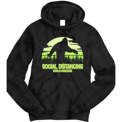 Retro Social Distancing World Champion Sasquatch Tie Dye Hoodie
