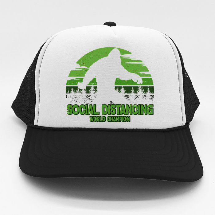 Retro Social Distancing World Champion Sasquatch Trucker Hat