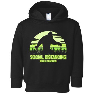 Retro Social Distancing World Champion Sasquatch Toddler Hoodie