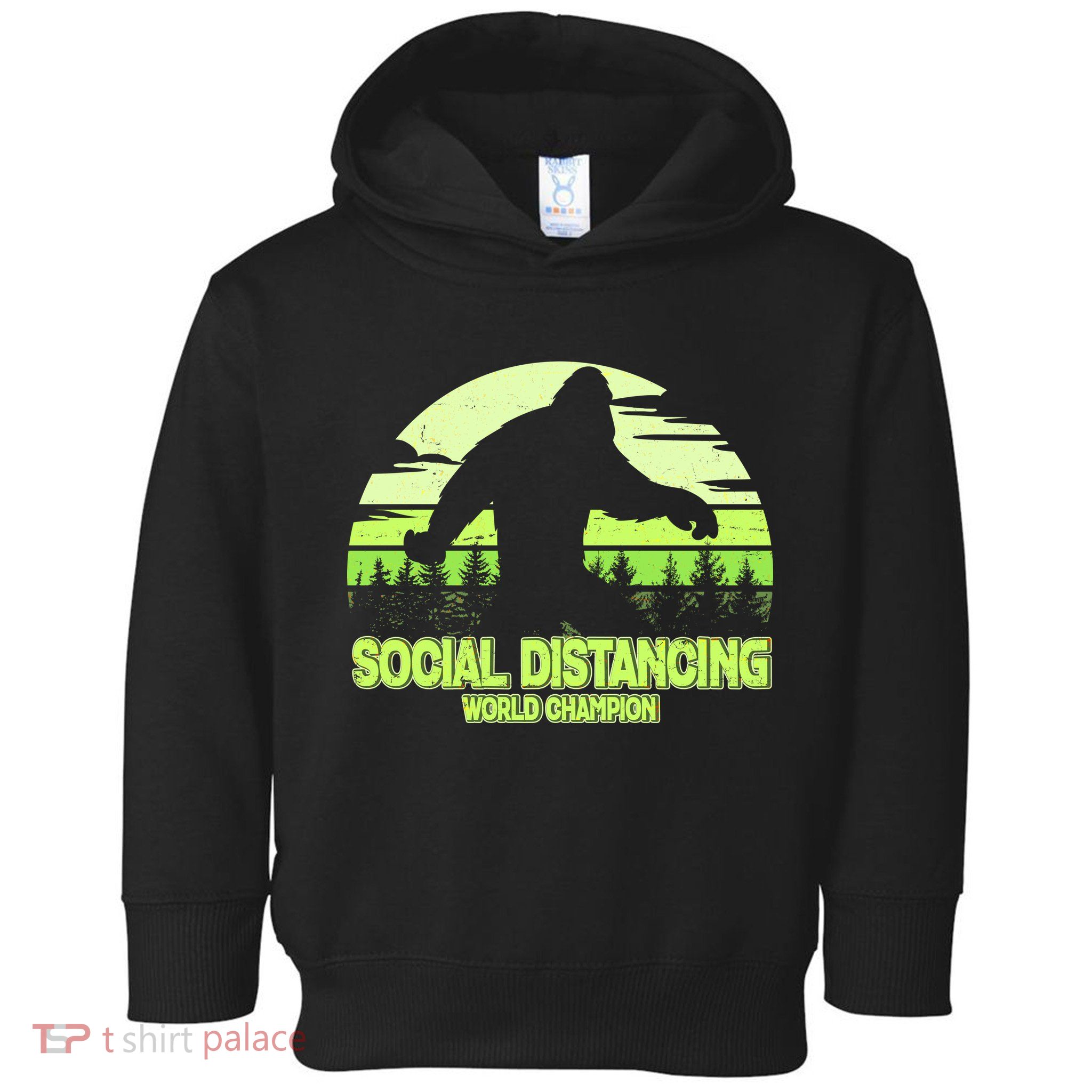 Retro Social Distancing World Champion Sasquatch Toddler Hoodie