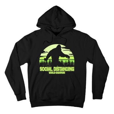 Retro Social Distancing World Champion Sasquatch Tall Hoodie