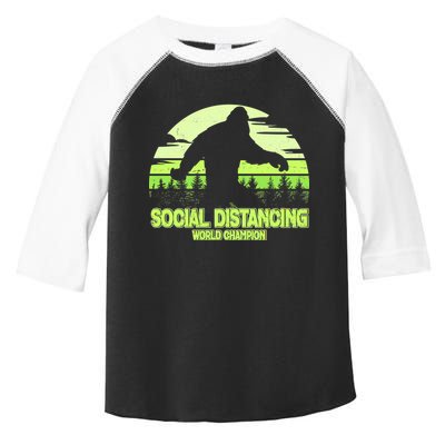 Retro Social Distancing World Champion Sasquatch Toddler Fine Jersey T-Shirt