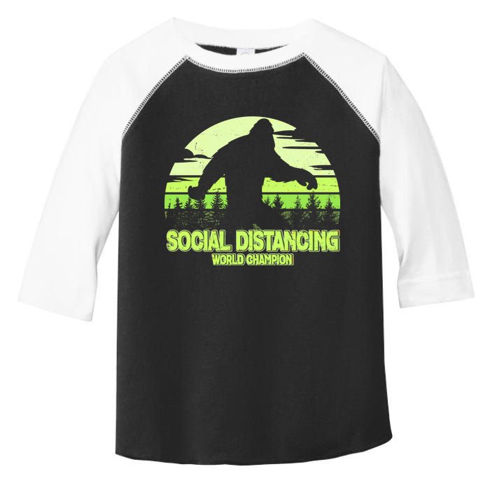 Retro Social Distancing World Champion Sasquatch Toddler Fine Jersey T-Shirt