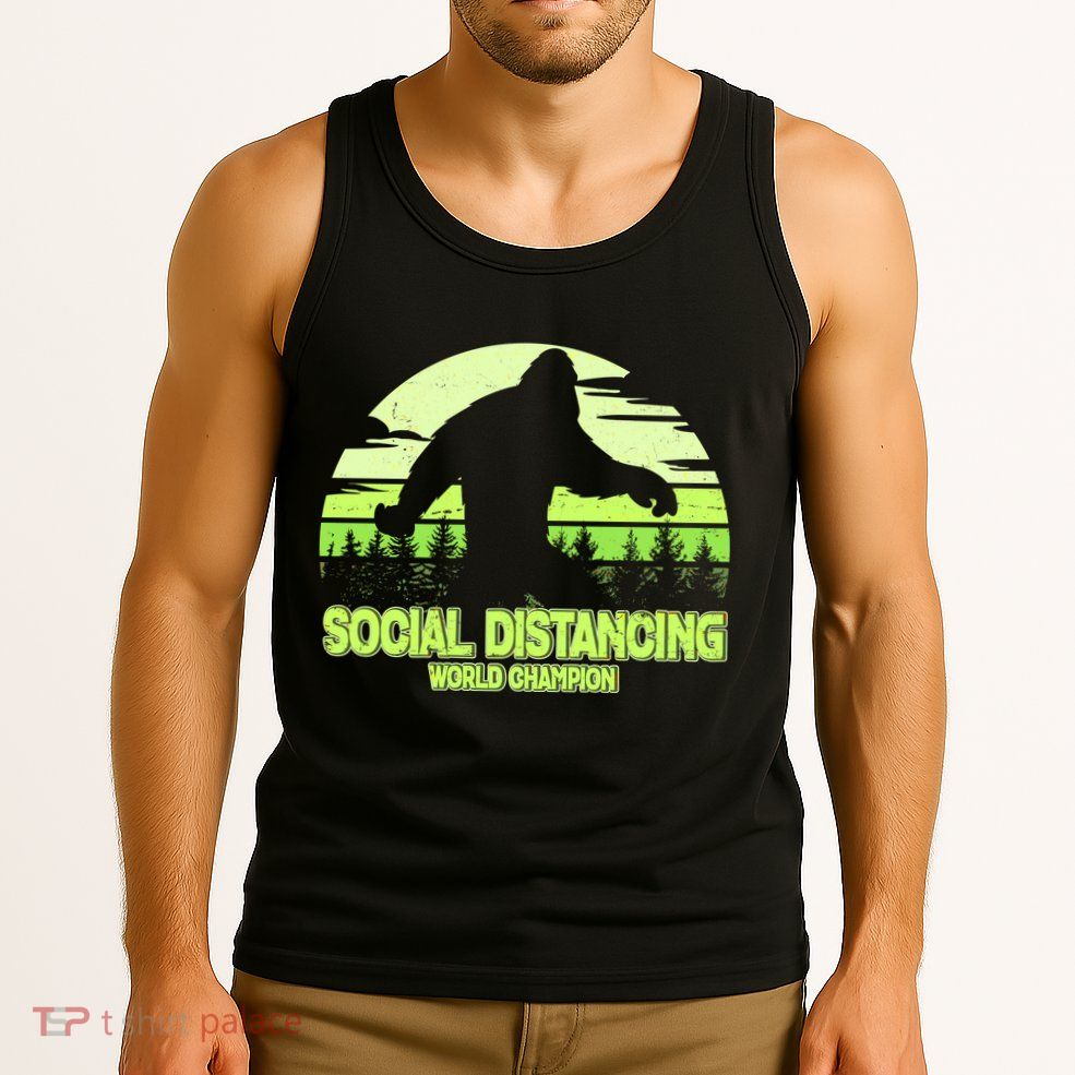 Retro Social Distancing World Champion Sasquatch Tank Top