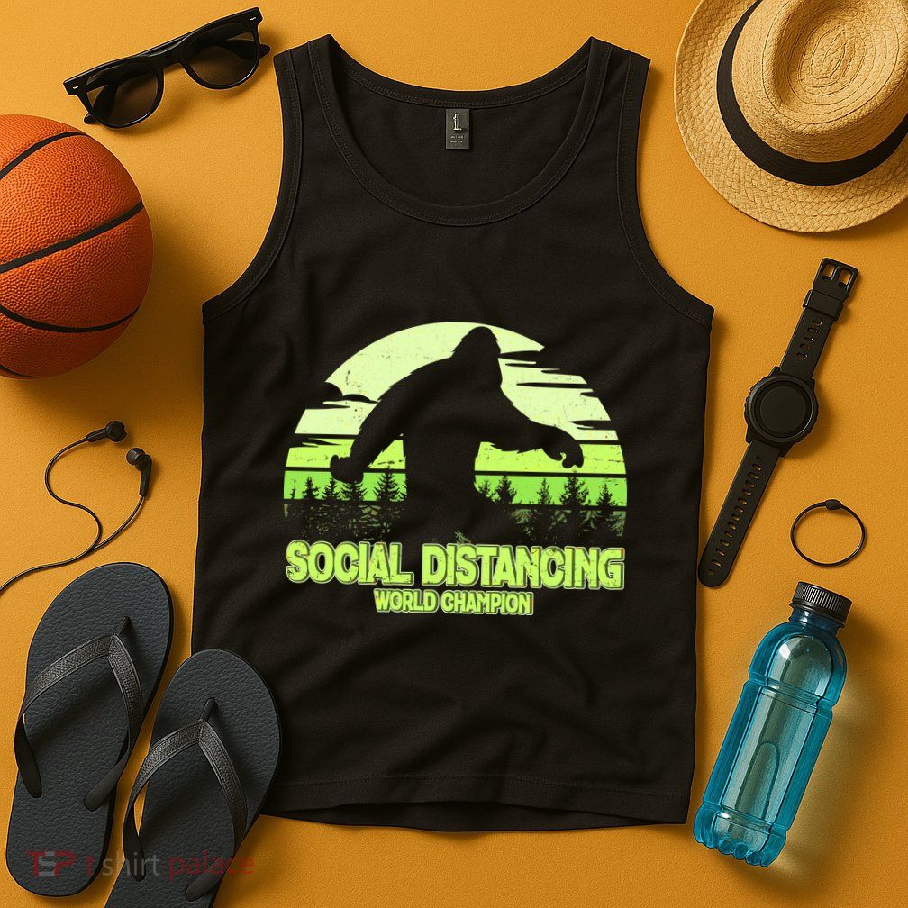 Retro Social Distancing World Champion Sasquatch Tank Top