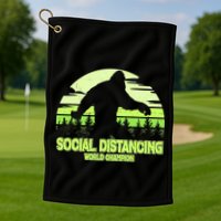 Retro Social Distancing World Champion Sasquatch Golf Towel
