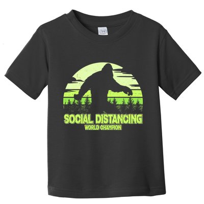 Retro Social Distancing World Champion Sasquatch Toddler T-Shirt