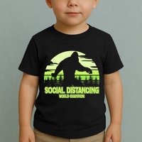 Retro Social Distancing World Champion Sasquatch Toddler T-Shirt