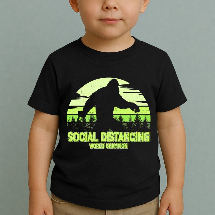 Retro Social Distancing World Champion Sasquatch Toddler T-Shirt