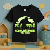 Retro Social Distancing World Champion Sasquatch Toddler T-Shirt
