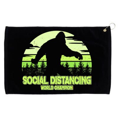 Retro Social Distancing World Champion Sasquatch Grommeted Golf Towel