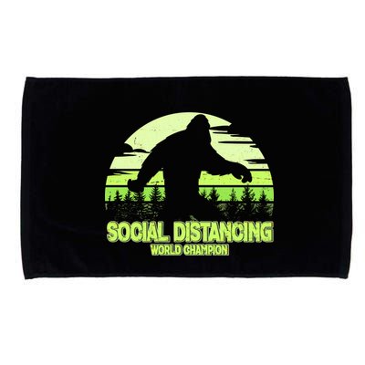 Retro Social Distancing World Champion Sasquatch Microfiber Hand Towel
