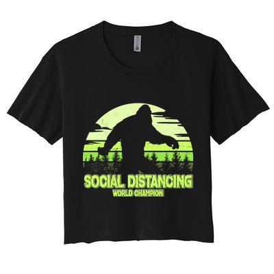 Retro Social Distancing World Champion Sasquatch Crop Top