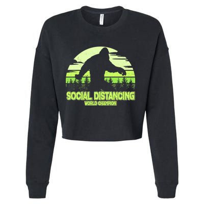 Retro Social Distancing World Champion Sasquatch Cropped Pullover Crew