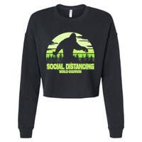 Retro Social Distancing World Champion Sasquatch Cropped Pullover Crew